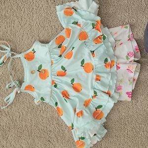 Jane jo adjustable tie top and shorts